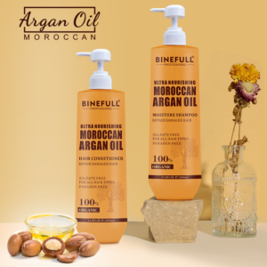 BINEFULL moroccan argan oil shampoo and conditioner for damaged dry Curly Frizzy Hair